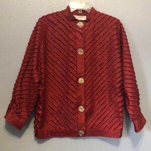 Sedona jacket Women's M Medium red burgundy 100% polyester elegant unique EUC